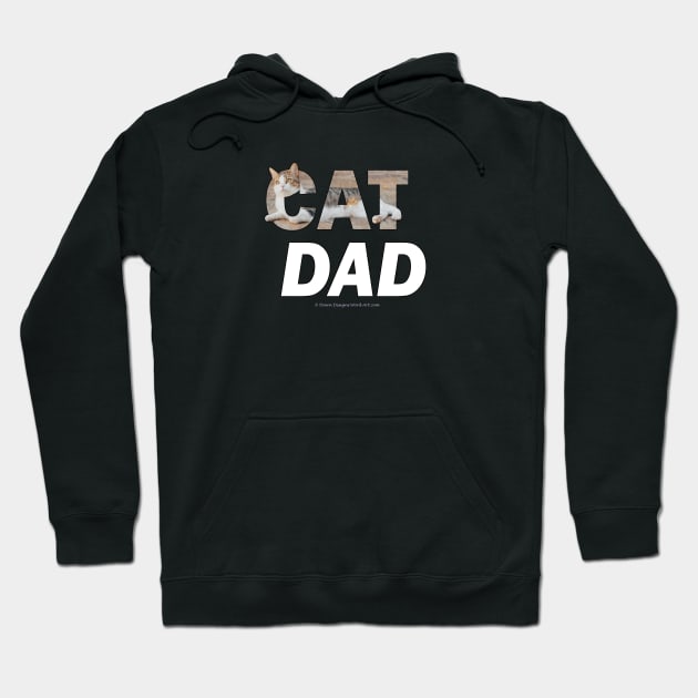 CAT DAD _ tabby cat oil painting word art Hoodie by DawnDesignsWordArt